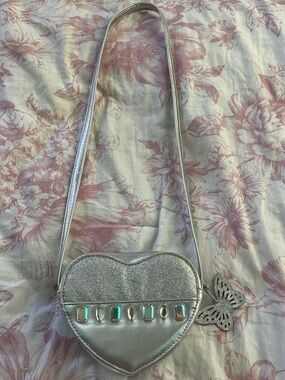 The Children's Place Silver Heart Crossbody with Iridescent Gems